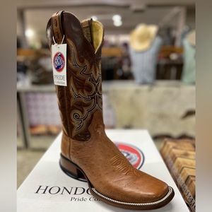 Hondo 3221 Cognac Smooth Ostrich cowboy boots